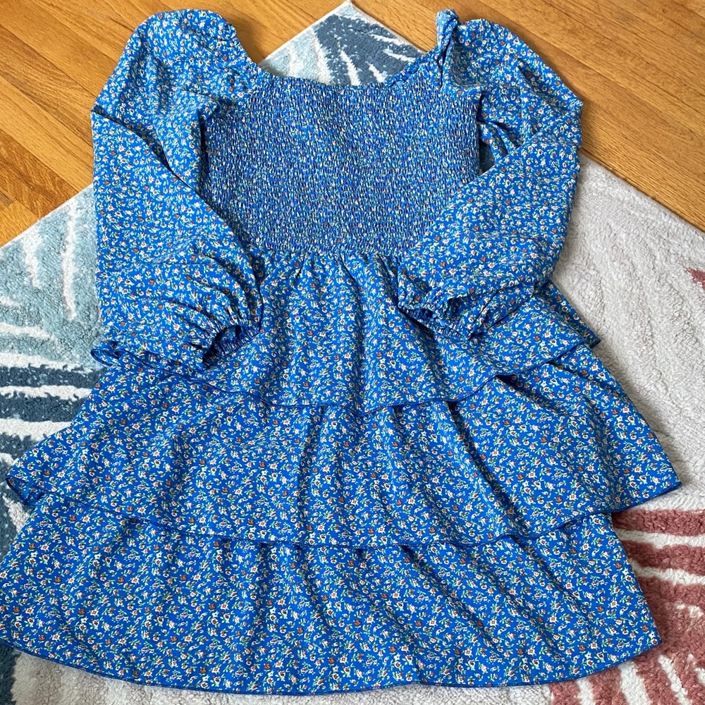 Blue Floral Kids Dress